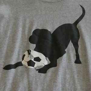 Playful Dog Soccer Football T Shirt Tee
